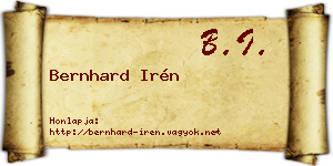 Bernhard Irén névjegykártya